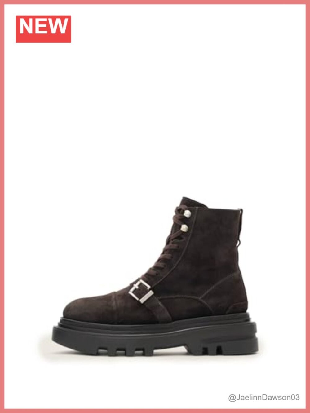 Suede Mid Calf Platform Boot Round Toe Lace Up Calf High